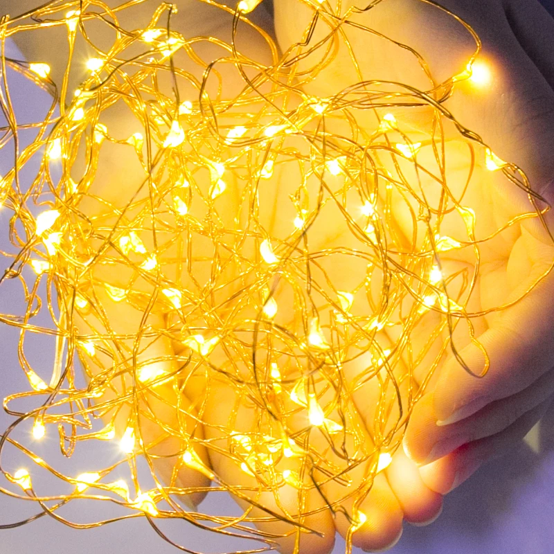 

LED String Lights Christmas Lights 2M 3M Copper Wire String Battery Waterproof Fairy Light Outdoor for Holiday Wedding Decor