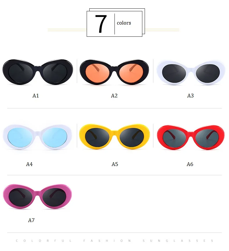 Новые винтажные Ретро очки Солнцезащитные очки женские и мужские солнцезащитные очки Kurt солнцезащитные очки Cobain классические очки солнцезащитные очки - Цвет линз: colorful