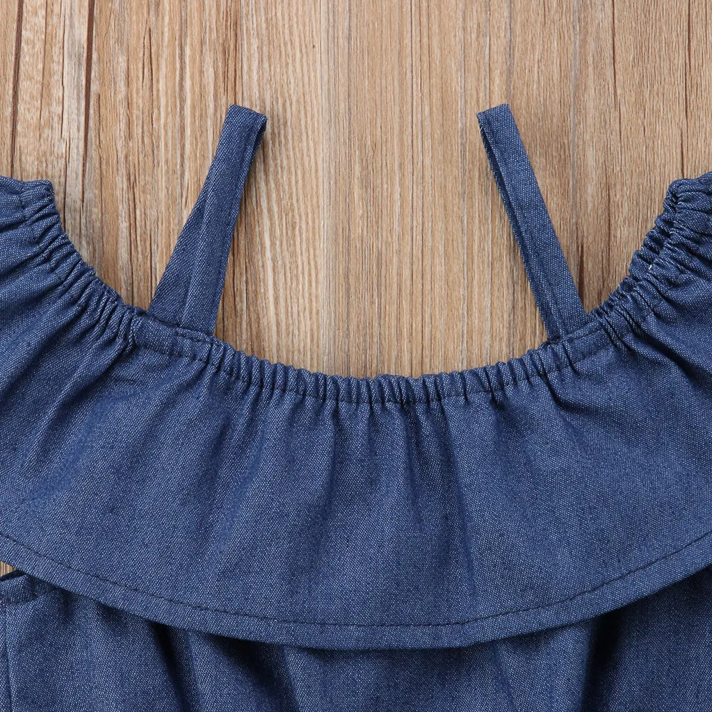 SAGACE Baby Set NewbornToddler Kids Girls Denim Strap Romper Ruffle Pocket Jumpsuit Playsuit Sets For Baby Girl Clothes SAGACE Baby Set NewbornToddler Kids Girls Denim Strap Romper Ruffle Pocket Jumpsuit Playsuit Sets For Baby Girl Clothes
