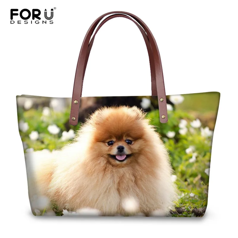 Forudesigns, милое животное Pomeranians, модные женские большие сумки-тоут, роскошные женские повседневные сумки-мессенджеры, сумки Mujer