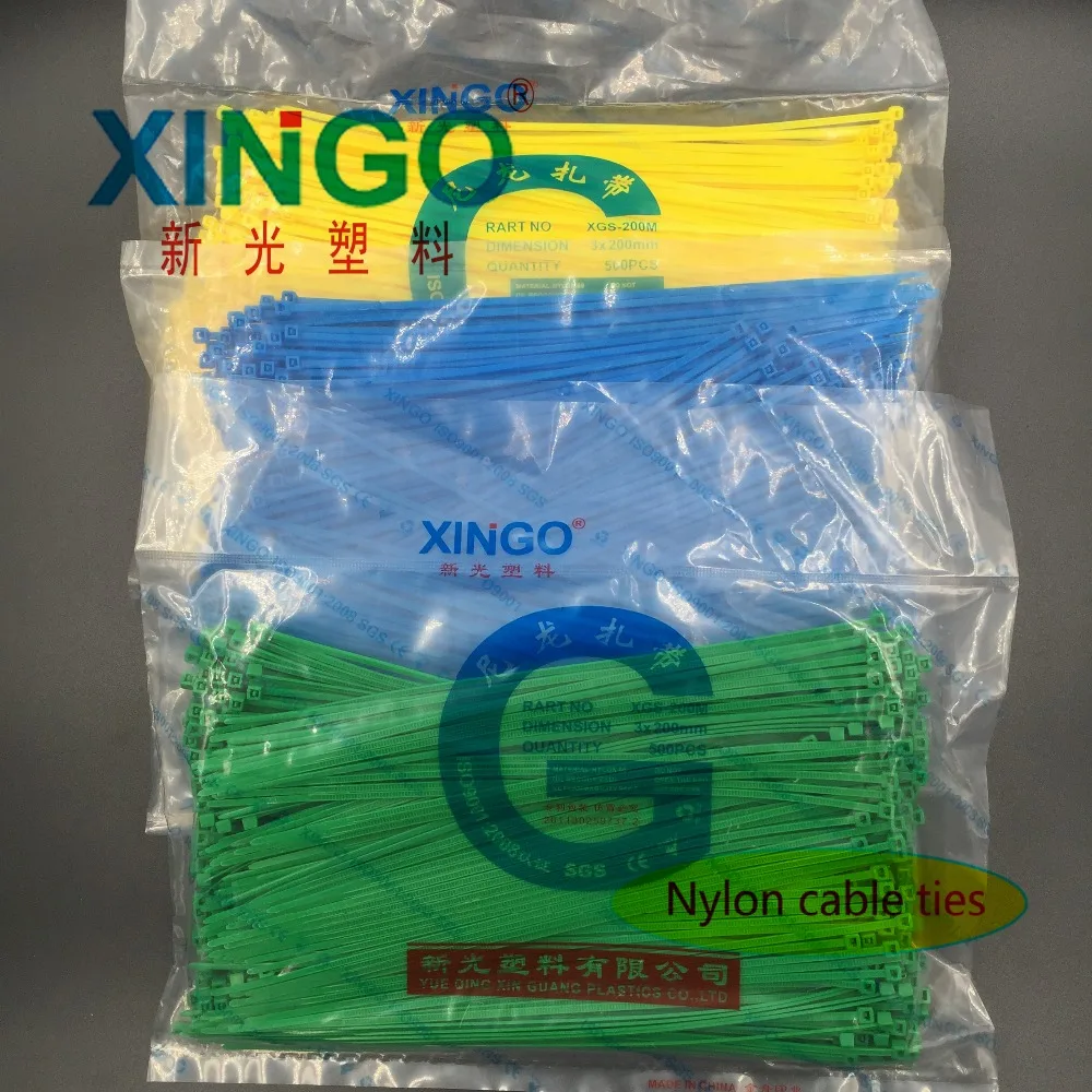 

Nylon Cable Ties 500Pcs/pack 3*200 3x200 High Quality width 2.5mm GREEN BLUE YELLOW Color Self-locking Plastic,Wire Zip Tie