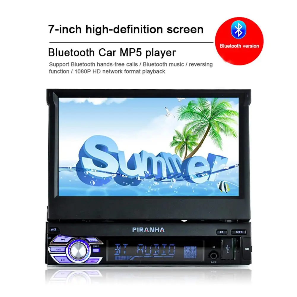 

1 DIN Window CE Car Radio MP5 Retractable Screen 7 Inch Car Bluetooth Call Reversing Gps BT With Mp3 Autoradio Bluetooth HD