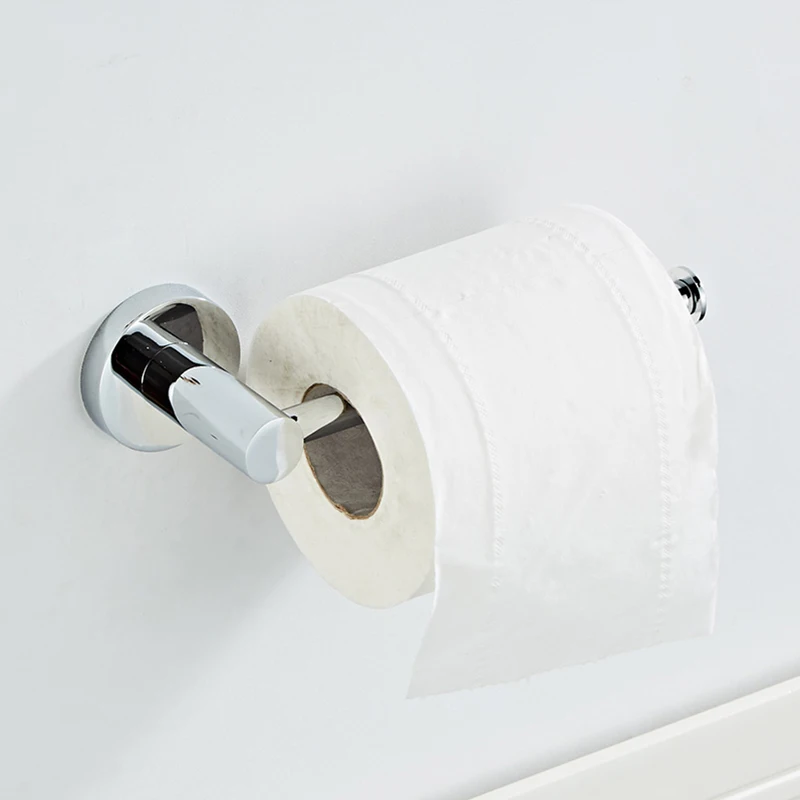 

SRJ 304 Stainless Steel Toilet Paper Holder Bathroom Wall-Mounted Round Bottom Storage Rack Toilet Paper Towel Storage Tool