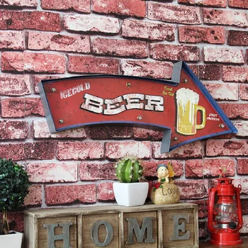 

Vintage Home Decor LED Neon Sign Vintage Beer Cerveja Bar Cafe Wall Decorative bier Restaurant Brass knuckles weapon Shabby chic