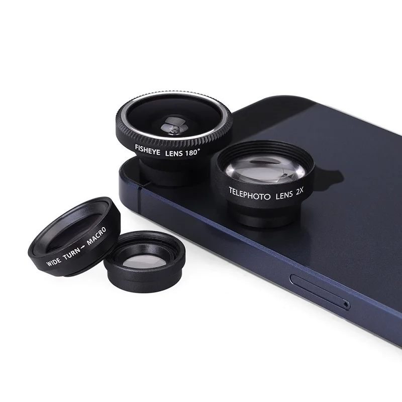 

Detachable Fish-Eye Lens Wide Angle Macro Lens 2X Telephoto Lens 4-in-1 Kits for Xiaomi Redmi iPhone Samsung HTC phones CL-85-2X