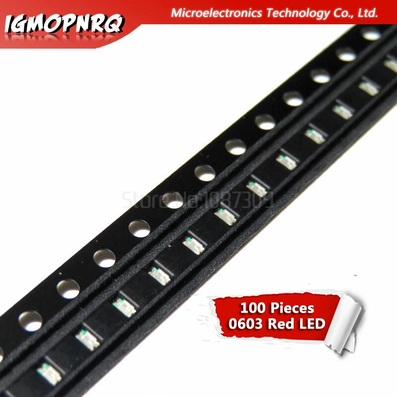 Светодиодный диодный светильник 100 шт. красный 0603 SMD|Электротовары| |