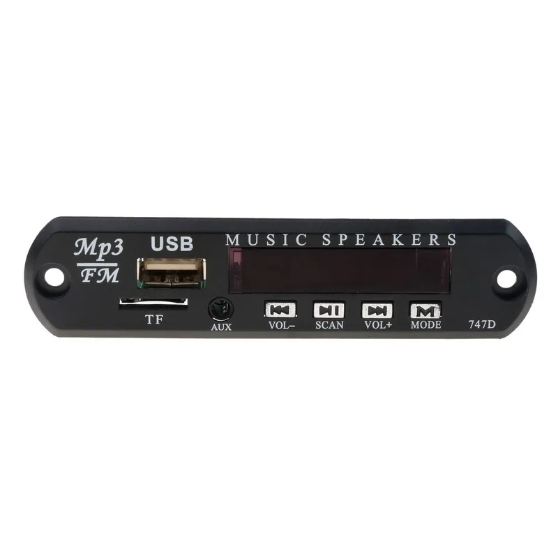 Kebidu DC 5 в 12 В Micro USB WMA USB FM AUX TF Радио MP3 декодер аудио доска без Bluetooth с дистанционным музыкальным динамиком для автомобиля