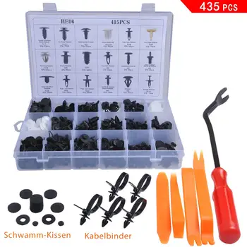 

435Pcs Car Fixing Clips Universal Car Brackets Bumpers Repair Set, Rivets Screw Clips Set Push Pin Rivets Set