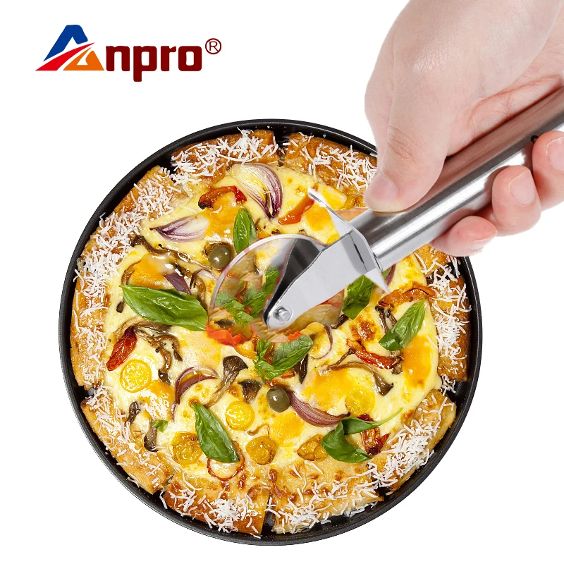 Anpro 1 шт. резак для пиццы колесо из нержавеющей стали роликовый нож для пиццы острый резак для кондитерских изделий паста блинов круглый резак плита инструменты для выпечки