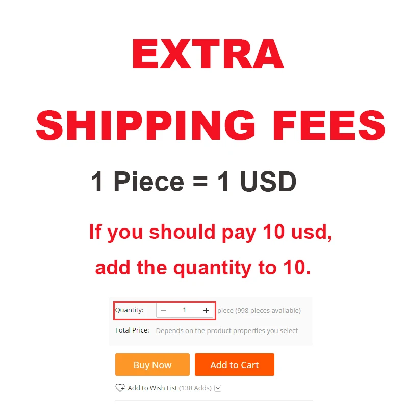 

Extra shipping fees ( 1 pieces is 1.5 US dollars )