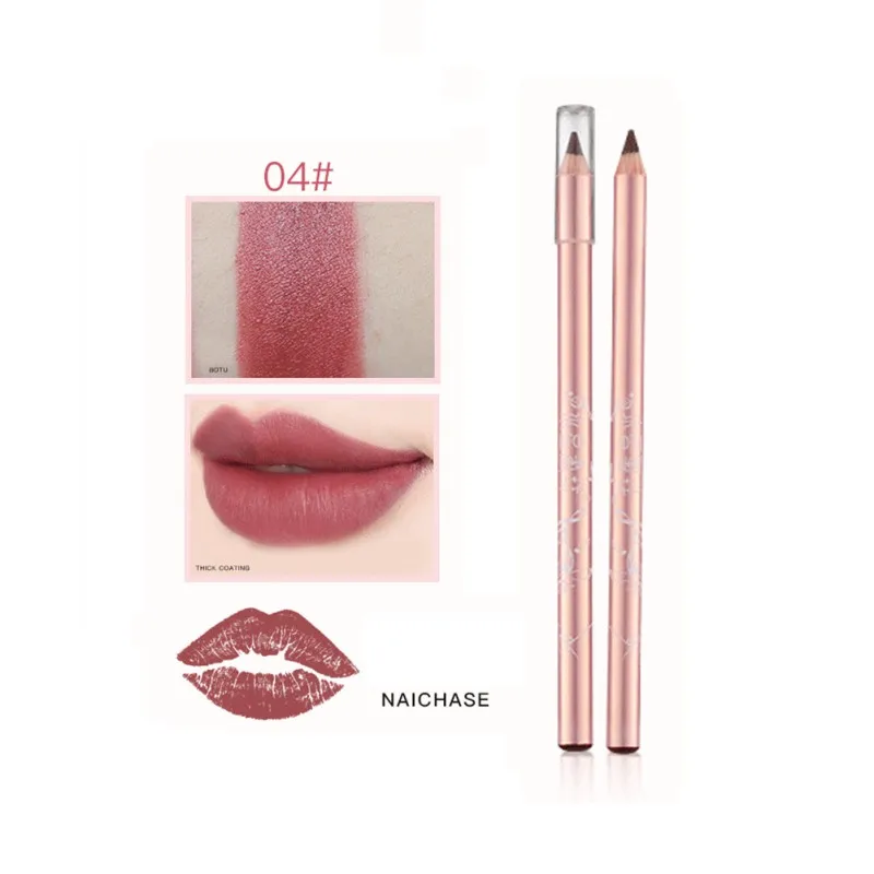04 Водонепроницаемый карандаши для губ Liner Nude глаз Liner Красота матовый карандаш для губ Карандаш долгое Lipliner ручка макияж L8 - Цвет: 04