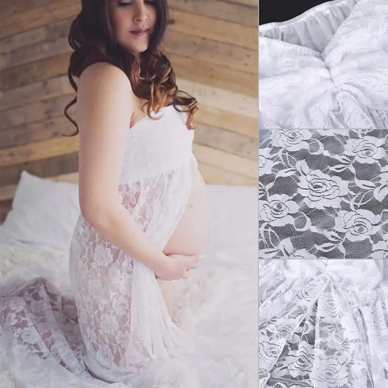 

Maternity Photography Props Pregnancy Clothes Maxi Maternity Photography Dress Lace Cotton Maternity Dress For Pregnancy