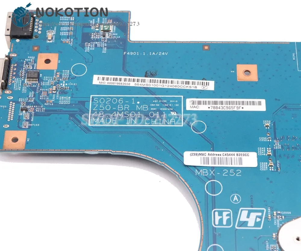 Материнская плата NOKOTION для ноутбука Sony VAIO материнская DDR3 A1843425A VPCEL22FX с ЦП 48.4MS01.011