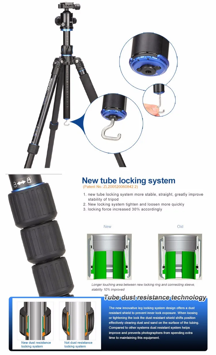 BENRO высокое качество новое обновление профессиональной фотографии Портативный штатив Многофункциональный сплав камера штатив GA169TB1