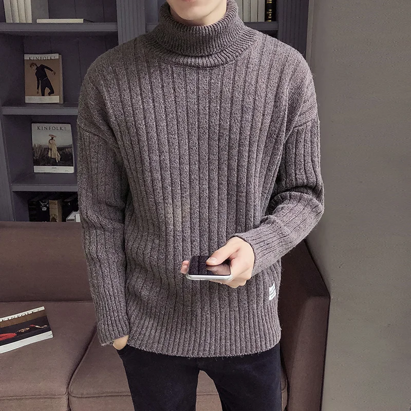 

M-XXL winter christmas sweater men clothes 2019 fashion warm mens sweater for men turtleneck pullover thick solid SC82