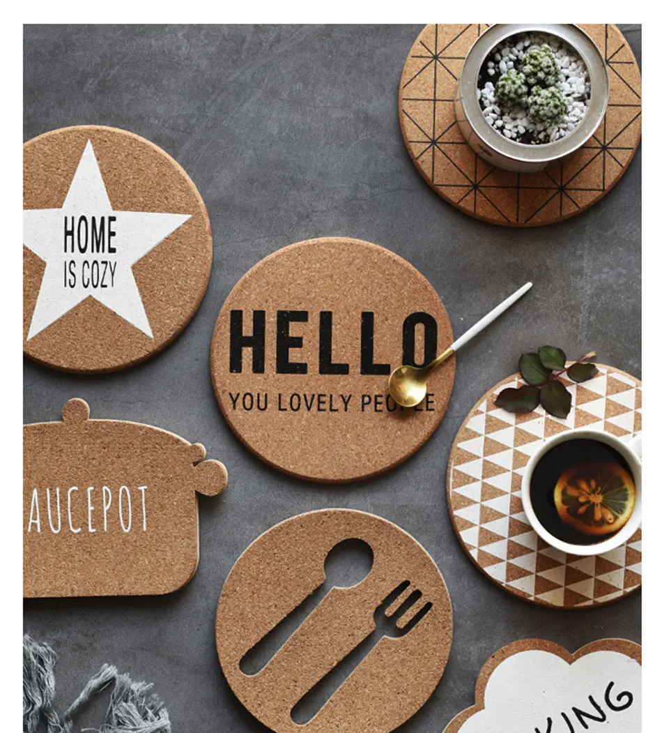 Chic Elegant White Star Wood Drink Coaster Pad Coffee Cup Mat Tea Pad Dining Soft Wooden Placemats Decoration Accessories 1pcs (1)