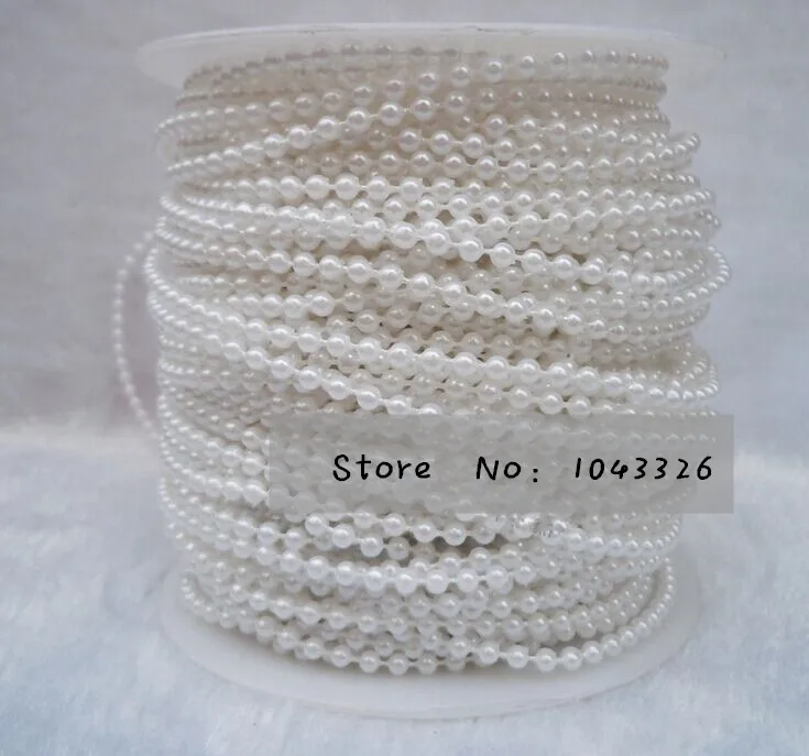 Pearl ribbon silver/golden chain sewing wedding decoration christmas 3 mm lot 1/5m 