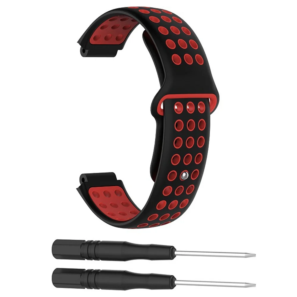 Сменный ремешок для наручных часов Garmin Forerunner 220 230 235 630 620 735 подход S20 S5 S6 часы спортивного стиля с Фитнес ремешок для наручных часов - Цвет: Black Red