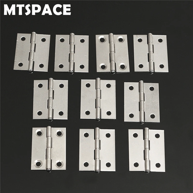 MTSPACE Durable 10pcs Set Stainless Steel Butt Hinges for Cabinet Drawer Door 1 5 Inch Length