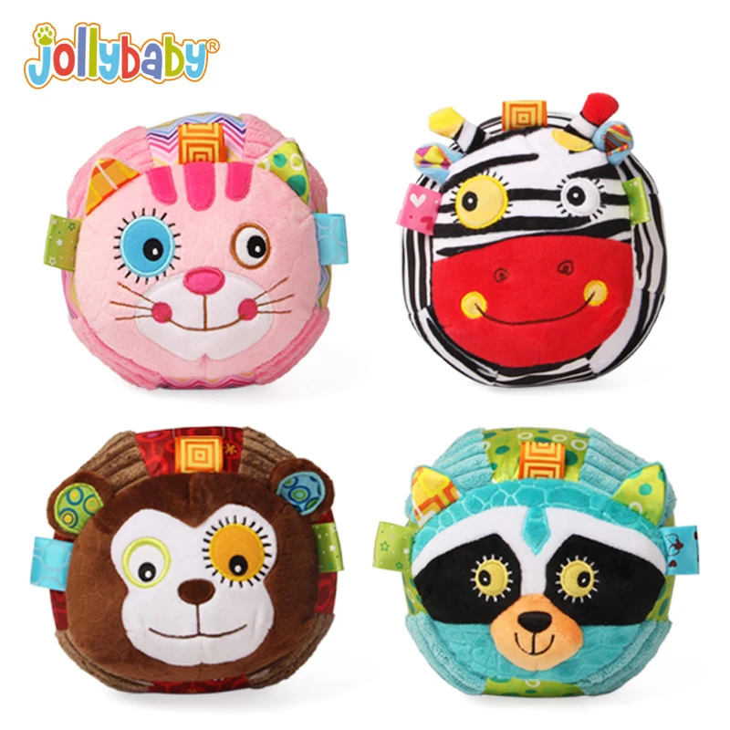 Jollybaby плюшевые мягкие детские шарики развивающие игрушки мягкие животные погремушка комфорт обучения чувство для детей 0-12 месяцев подарок