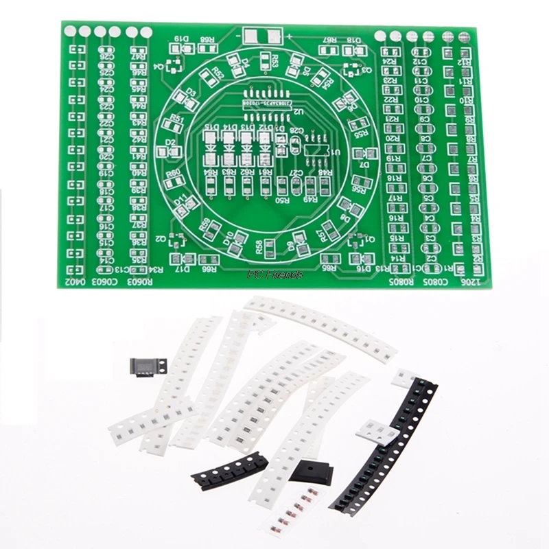 SMD Flashing LED Components Soldering Practice Board Skill