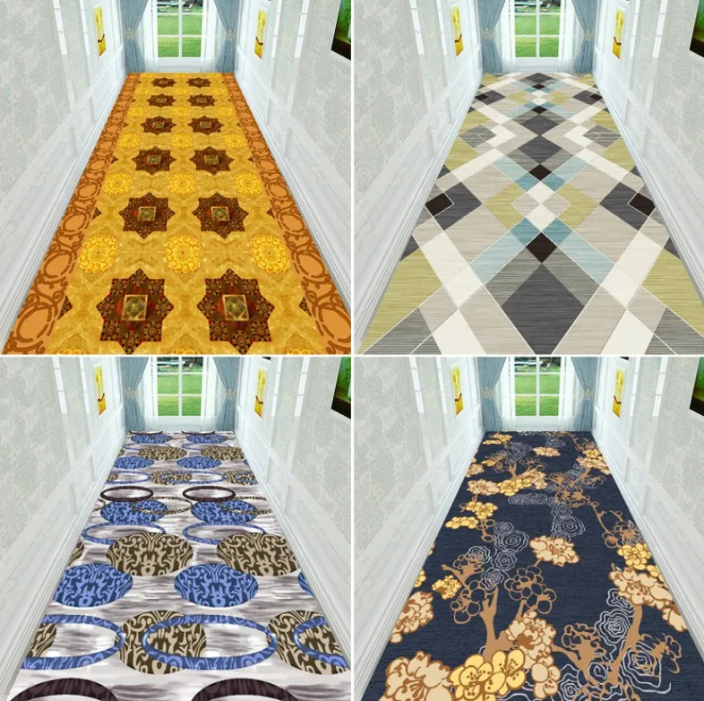 100*200cm Customized 3D Floral Plant Hallway Carpet Pastoral Rugs Corridor Floor Mat Soft Aisle Stairs Anti-slip Long Runner Mat