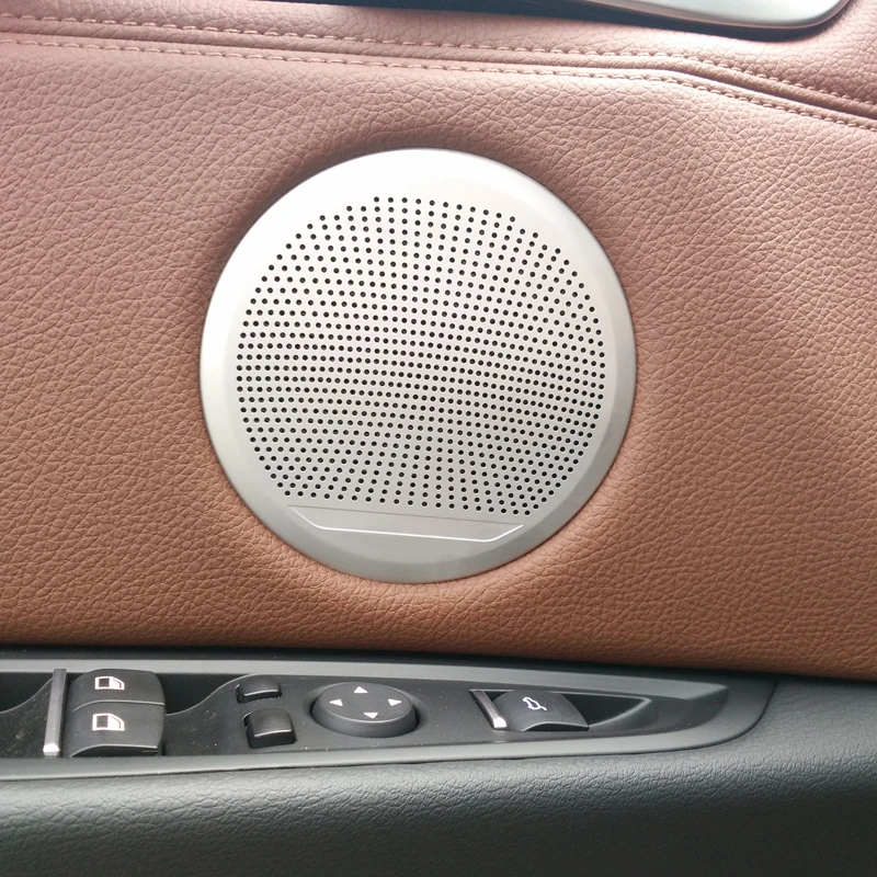 4PCS Chrome plate Aluminum Alloy Door Speaker Audio Ring Decoration