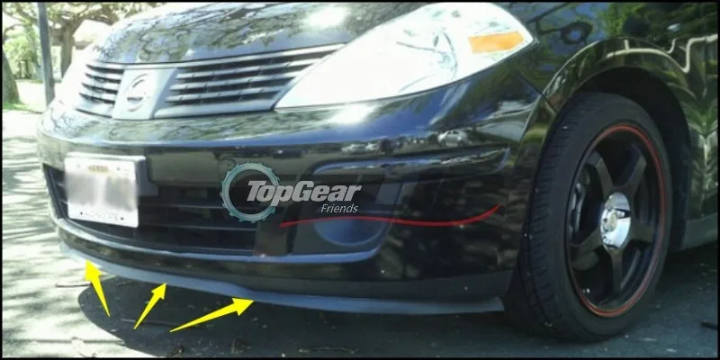 Lábios para Tiida Saia para Topgear C12 para Dodge Pára-choques Lábio Defletor Versa Trazo Spoiler Dianteiro Amigos Tuning - Corpo Kit Asa C11 10 Saia abertura frontal