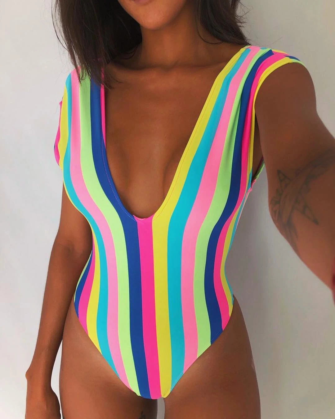 rainbow swimming costume