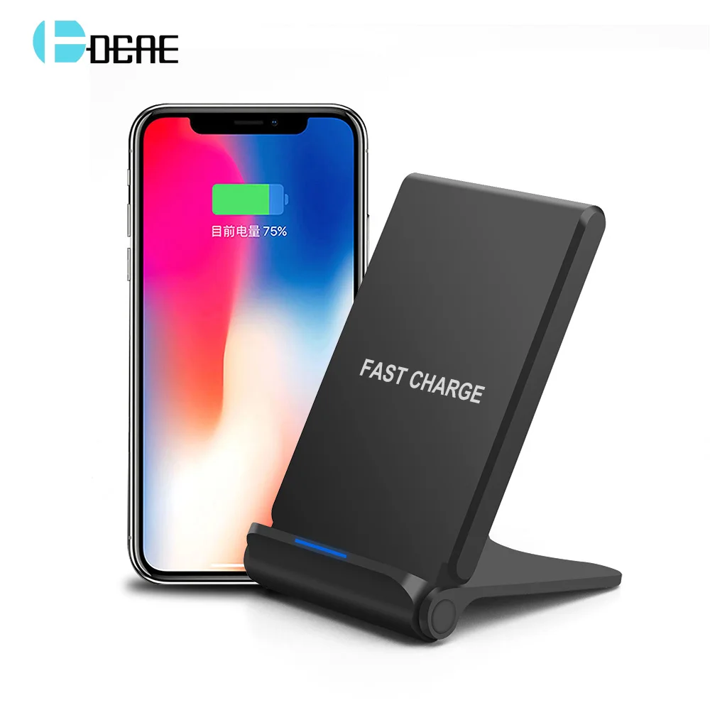DCAE Foldable Wireless Charger Stand Qi Fast Charging 10W For iPhone 11 Pro 8 X XR XS MAX Samsung S10 S20 USB C Pad Dock Station | Мобильные