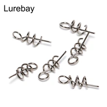 Lurebay 100 шт./лот мягкие приманки Пружинные булавки DIY рыболовные аксессуары кривошипный крючок и Мягкая приманка соединяет фиксированный штифт рыболовные снасти