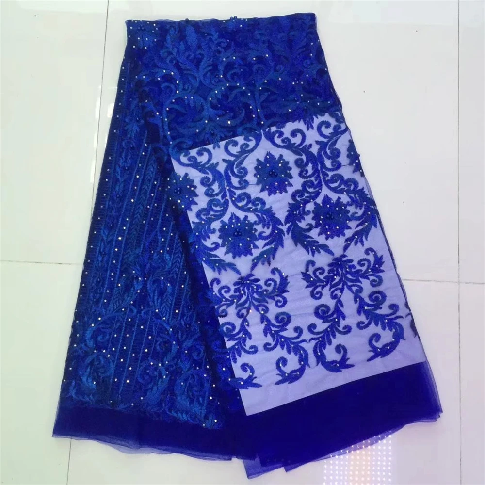 

LOVE THANKS LACE Nigerian Lace Fabrics For Wedding 2018 French Tulle Royal Blue African Lace FabricX47-1