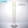HUAOU – cylindre de mesure de 250mL avec bec et Graduation, Base ronde en verre, équipement de laboratoire de chimie ► Photo 1/3