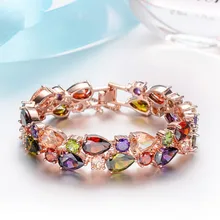 Sra. corea Moda Color Rosa En Oro Circón Pulsera Del Encanto Étnico de La Vendimia de Bohemia Pulseras y Brazaletes Para Las Mujeres Joyería
