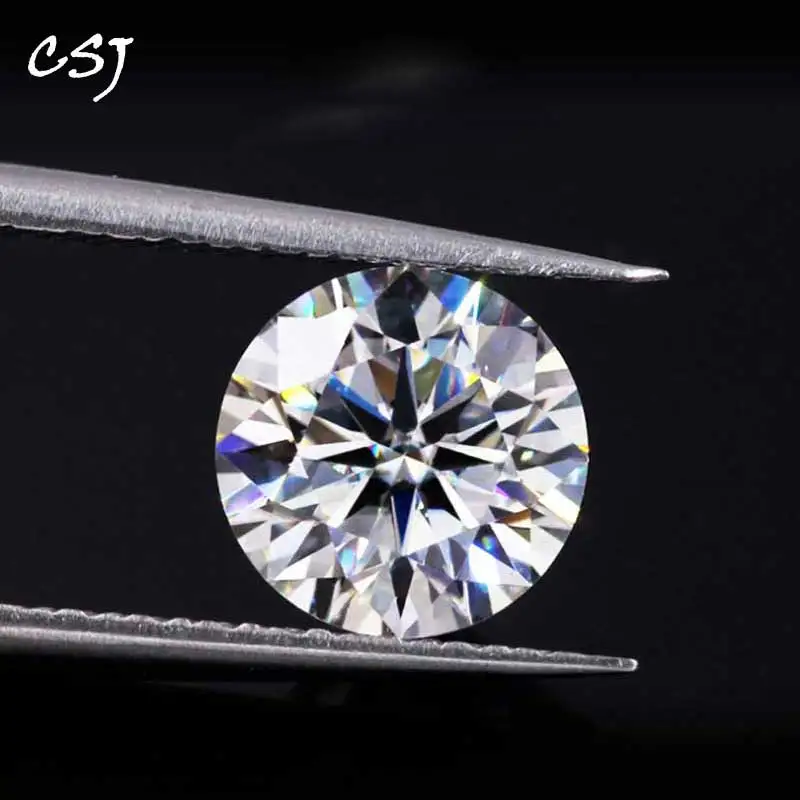 

CSJ Round Brilliant Cut Moissanite 0.3 Carat 4mm F Color Moissanite Loose Gemstone Syn. Diamonds Stone High Quality