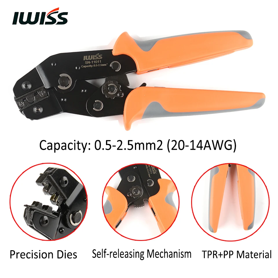 IWISS-SN-11011-Crimping-Pliers-Hand-Crimper-Tools-Crimp-0.5-2.5mm2-20-14AWG