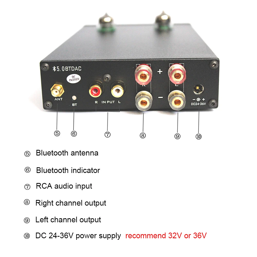 QCC3003 Bluetooth 5,0 TDA7498E streo усилитель платы 80 Вт* 2 6j1 ламповый декодер Tone Preamp PCM5102A аудио усилитель DC 36 В T0102