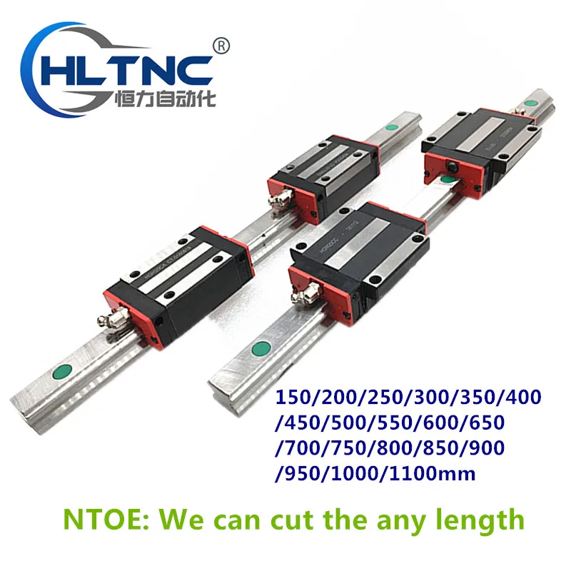 2pcs HGR15 200mm-2700mm Square Linear Guide Rail+4pc HGW15CA Flang CNC Router
