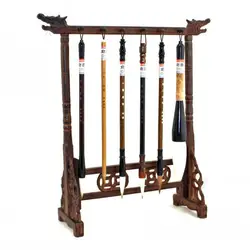 Кисточка для китайской каллиграфии подставка для ручек из красного дерева, деревянная кисть, ручка для отдыха 14 крючков, куриное крыло