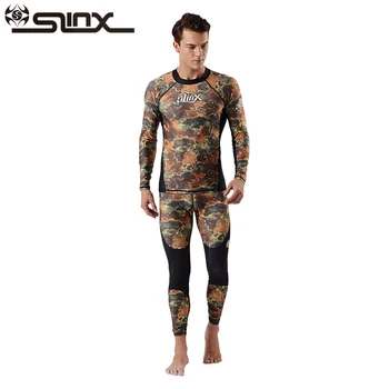 

SLINX 0.5mm Mens Camouflage Snorkeling Wetsuits Lycra Two-Piece Split Rash Guard Swimwear UV Protection Beachwear Diving Wetsuit