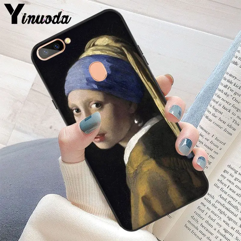 Van Gogh Mona Lisa Funny Art Girl with a pear earing