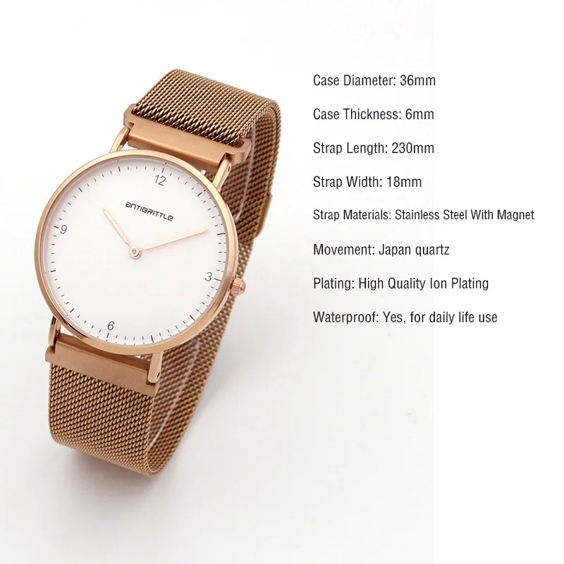 

Relojes Hombre New Brand Luxury thin 6mm Thickness Dial Quartz Watch men Black Magnet mesh stainless steel waterproof watches