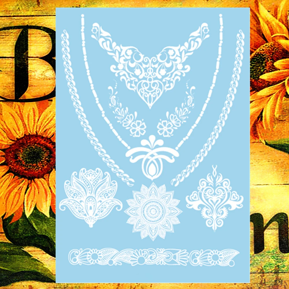 الزفاف الديكور الدانتيل الأبيض ماكياج-حزب المؤقتة الوشم ملصق-العروس و العريس الزفاف حفلة خطوبة الجسم الفن