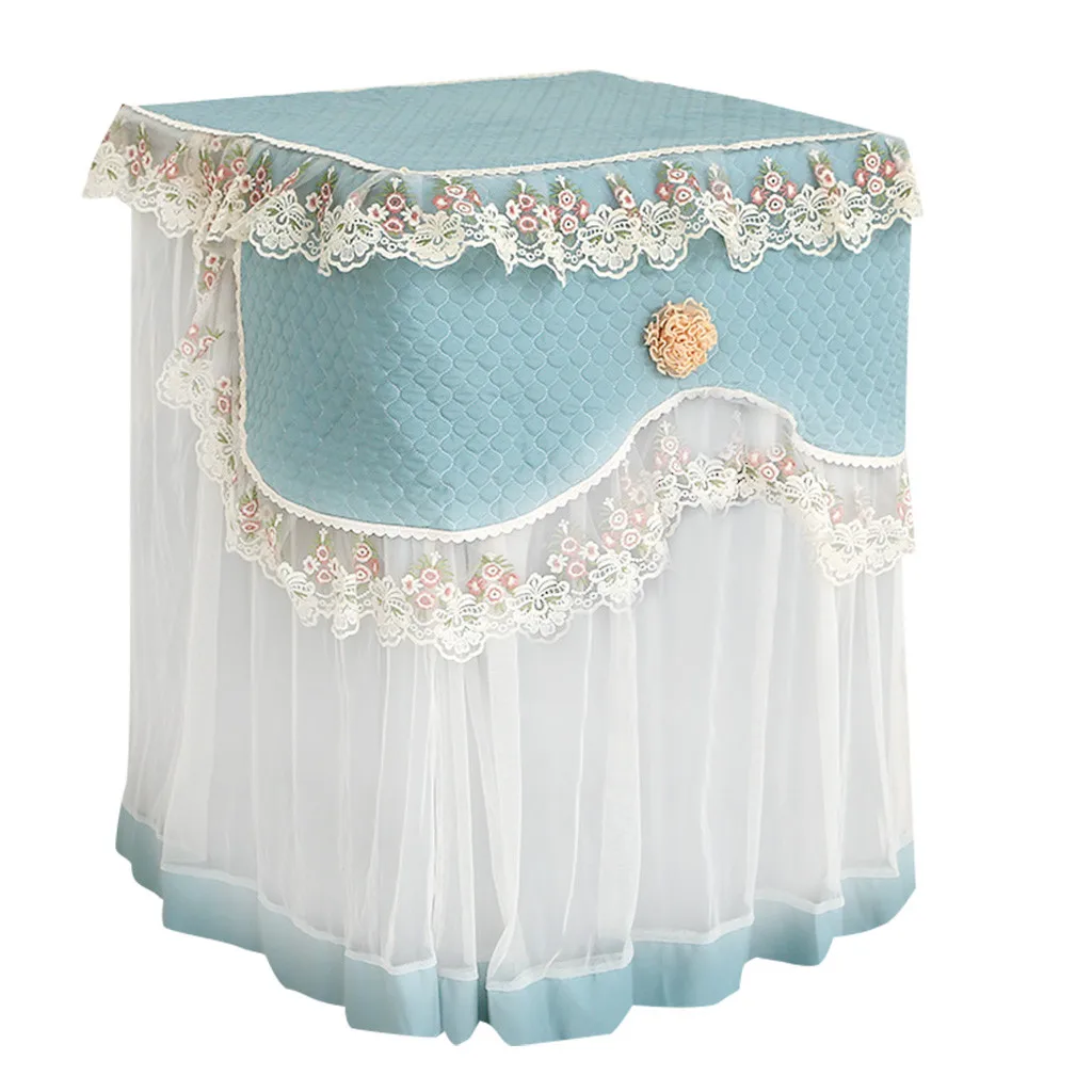 

Lace Ruffle Floral Washing Machine Dust Cover Protection Front Durable Soft Home