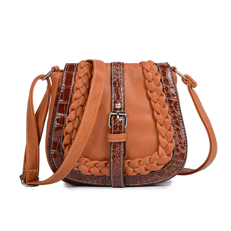 

618 new summer womens Shoulder Bags PU Weaving Small package Retro Mini Messenger bag PU Handle Shoulder Crossbody bag