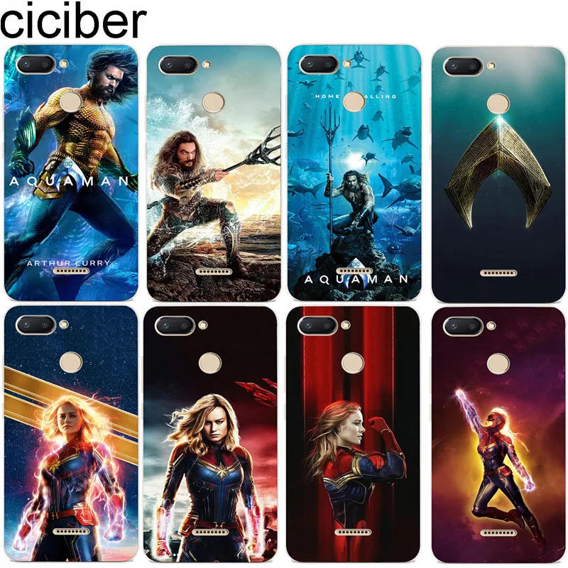 

ciciber for Xiaomi Red 6 5 4 3 A X S Plus Pro S2 Phone Case for Redmi Note 7 6 5 4 3 X A Pro Soft TPU Back Cover Captain Marvel