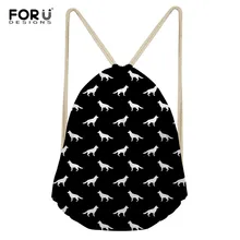 FORUDESIGNS/немецкая овчарка Сумки на шнурках с 3D принтом милые школьные сумки для девочек Сумка на шнурке спортивная обувь Танцевальная сумка для хранения