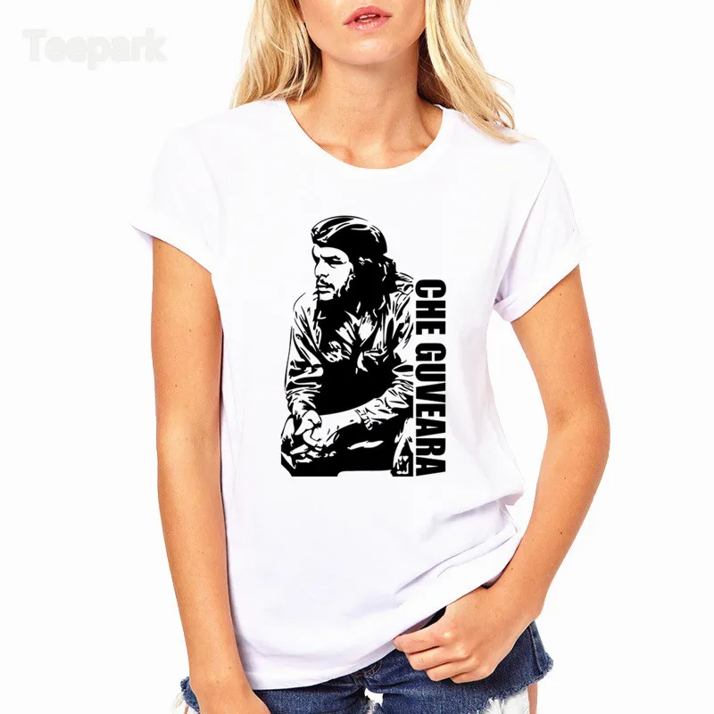 На коленях Че Гевара мода женская летняя футболка Топы с коротким рукавом Топы Одежда с круглым вырезом Футболка для женщин HWP4127