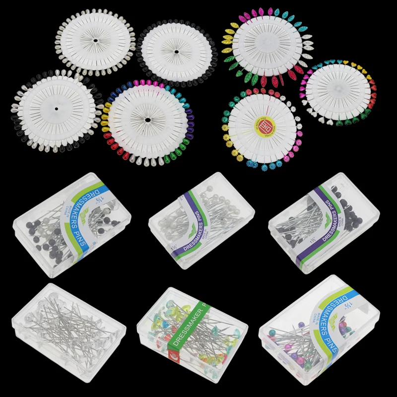 

Mixed/black/whit Pearl locating pins patchwork sewing pins positioning needle garment accessory DIY color Kintted Fixed needle