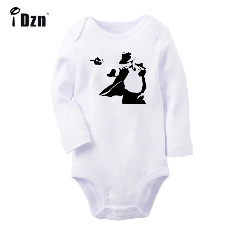 The King Of Michael Jackson Rock Graffiti Print Newborn Baby Boys Girls Outfits Jumpsuit Infant Bodysuit Clothes 100% Cotton